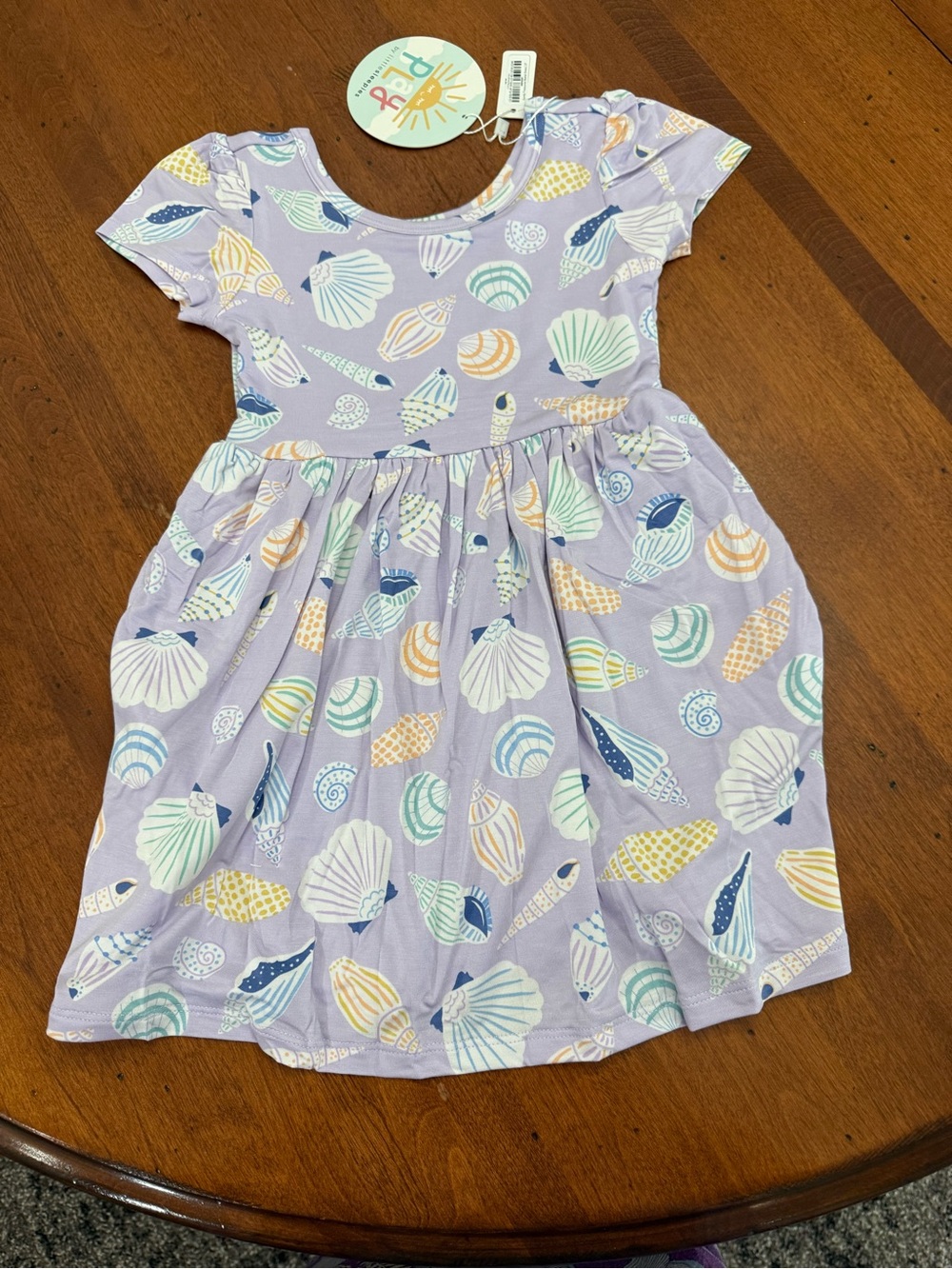 Little Sleepies NWT 3T Sandy Treasures - Lavender Shell-Print dress